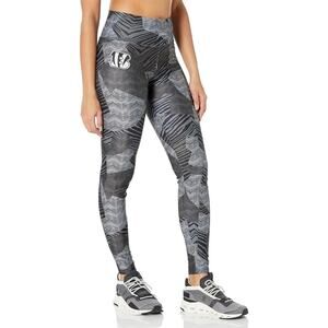Zubaz NFL Apparel Womens Large Cincinnati Bengals‎ Patchwork Zebra Legging NWT